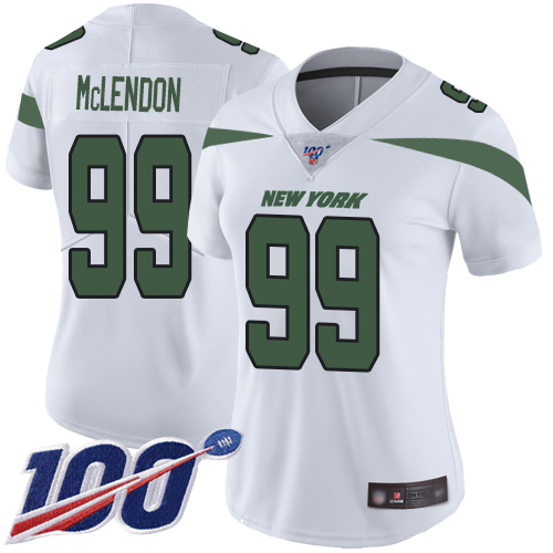 New York Jets Limited White Women Steve McLendon Road Jersey NFL Football 99 100th Season Vapor Untouchable